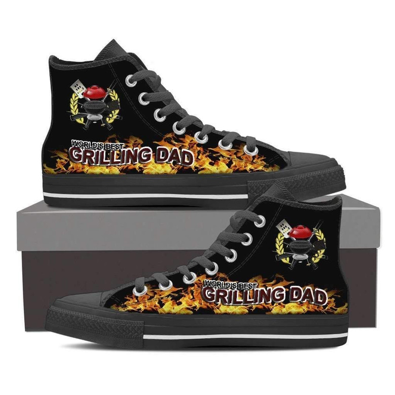 世界最高のグリル父キャンバスメンズハイトップシューズスニーカー