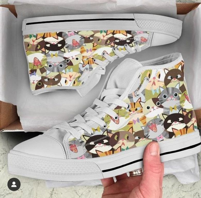 猫のかわいい愛好家の友人家族へのギフトハイトップシューズ