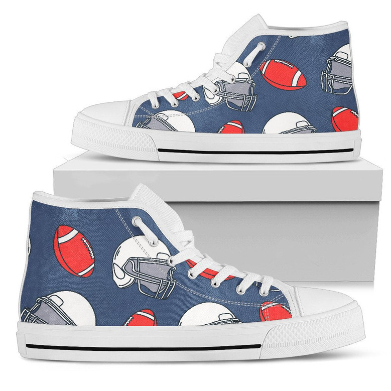 アメリカンフットボールヘルメットデザインパターン女性用ハイトップシューズ