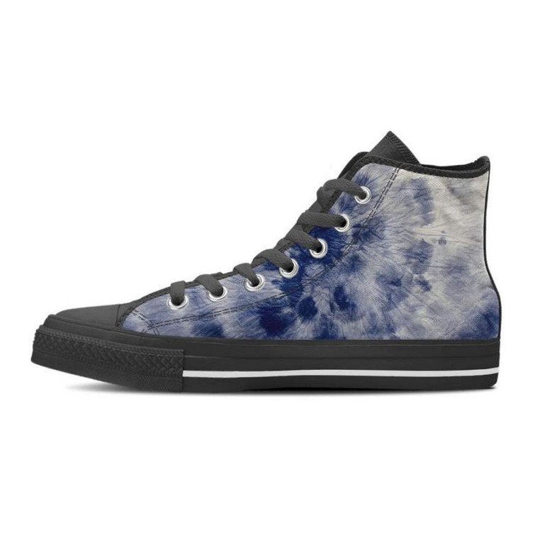 スパイラルブルースワールタイダイウィメンズハイトップシューズ