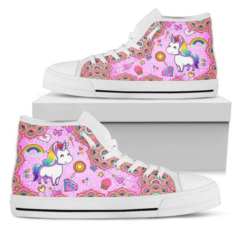 ユニコーンピンクハイトップシューズスニーカーメンズウィメンズHt