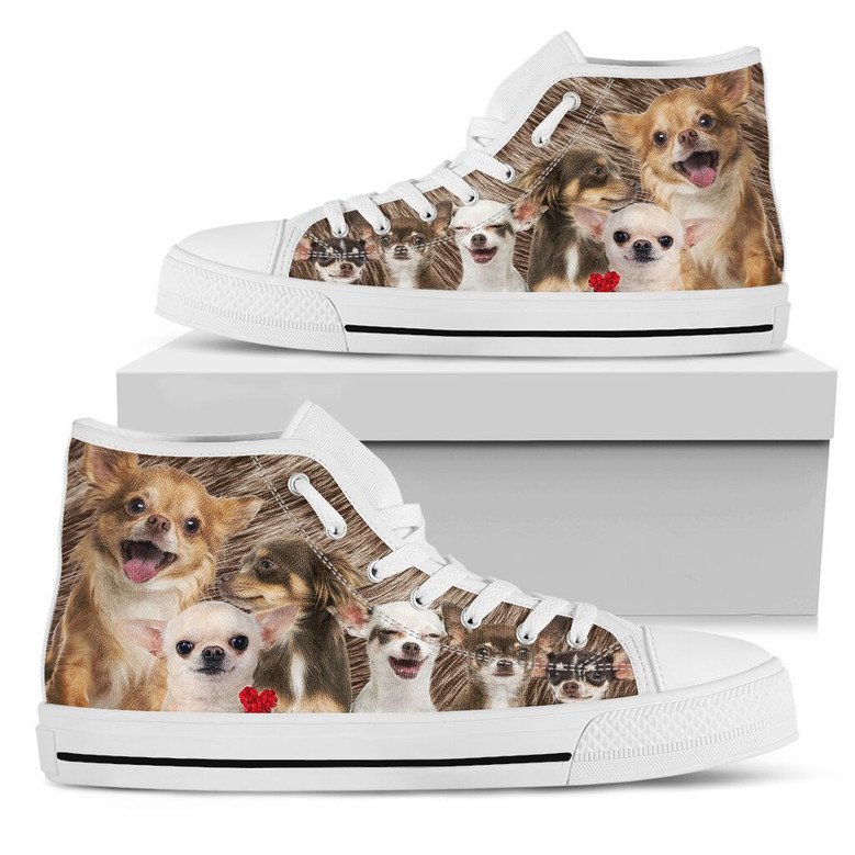 女性用チワワハイトップシューズ、男性用カスタムシューズ