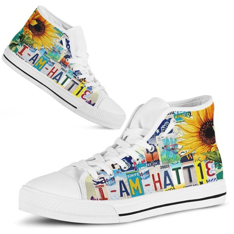 Hattieライセンスプレートハイトップシューズ