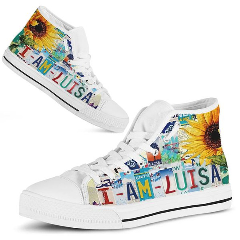 Luisaのナンバープレートハイトップシューズ