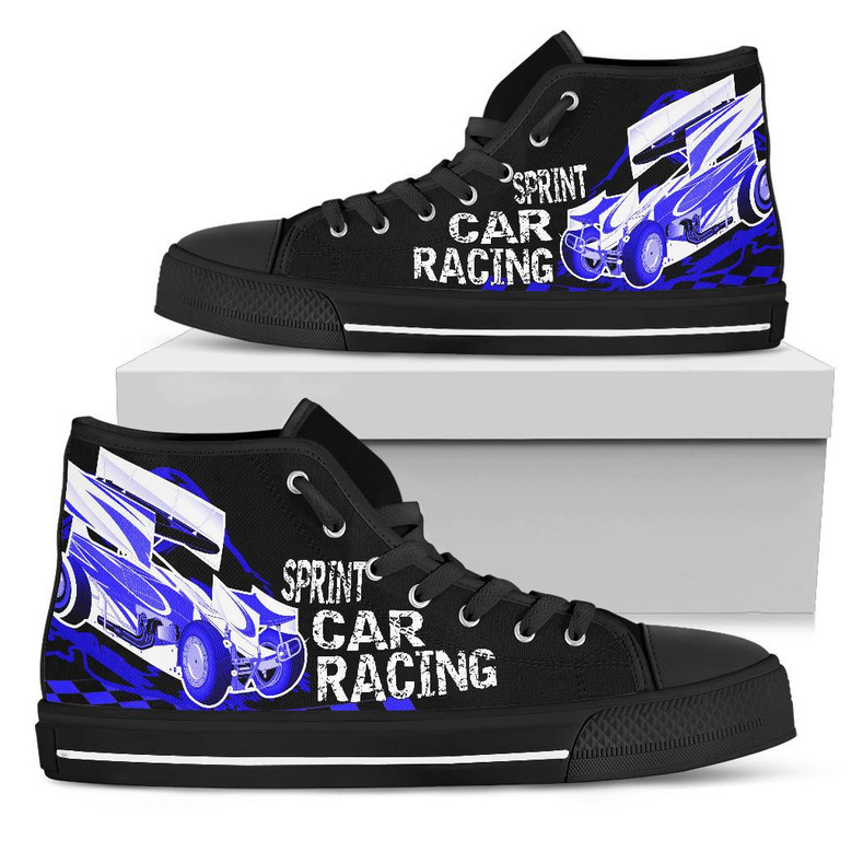 スプリントカーレーシングハイトップシューズブルー