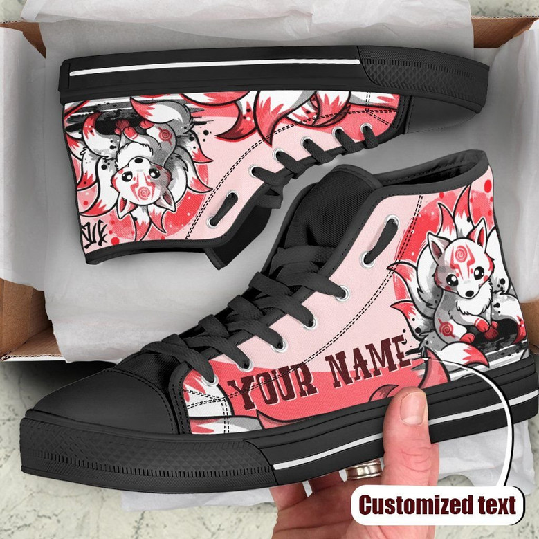 九尾の狐スピリット-カスタマイズされたハイトップシューズ