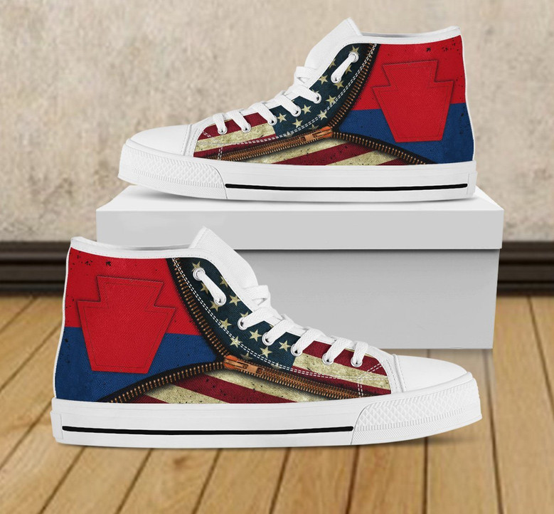 歩兵師団ユニセックスハイトップシューズ