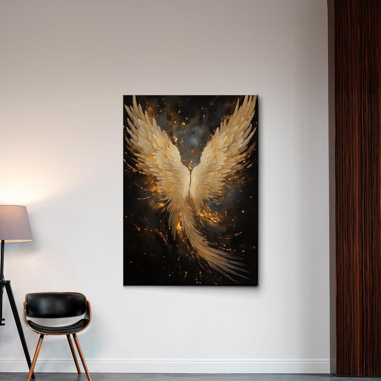 Handmade Angel Wings Wall Art On Canvas For Modern Living Room Decor - Thoughtful Acrylic Gifts