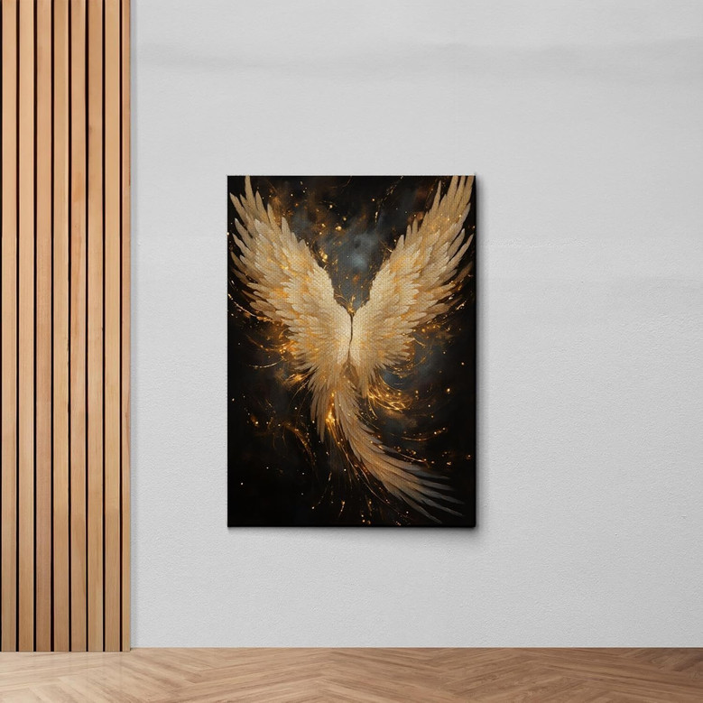 Handmade Angel Wings Wall Art On Canvas For Modern Living Room Decor - Thoughtful Acrylic Gifts