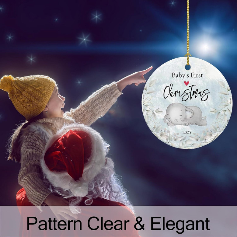 Personalized Baby First Christmas Ornament 2025 For Nursery - Cute Ceramic Keepsake For Baby's 1st Xmas