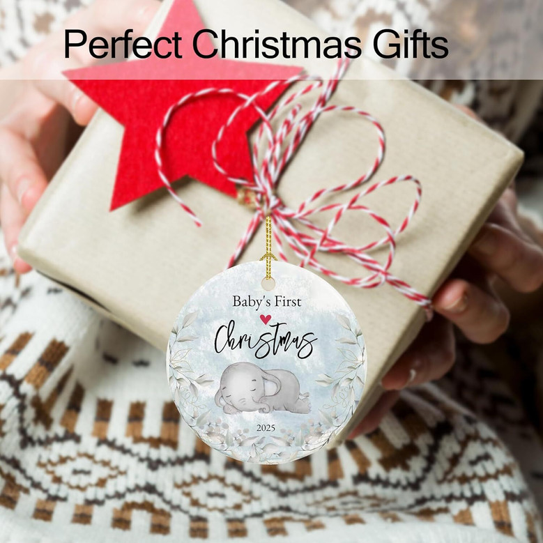 Personalized Baby First Christmas Ornament 2025 For Nursery - Cute Ceramic Keepsake For Baby's 1st Xmas