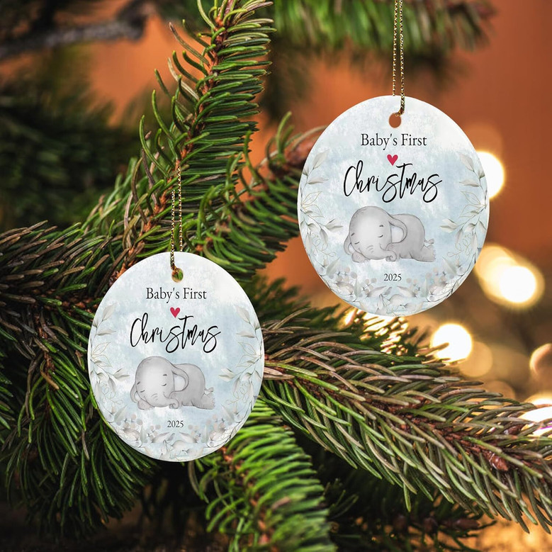 Personalized Baby First Christmas Ornament 2025 For Nursery - Cute Ceramic Keepsake For Baby's 1st Xmas