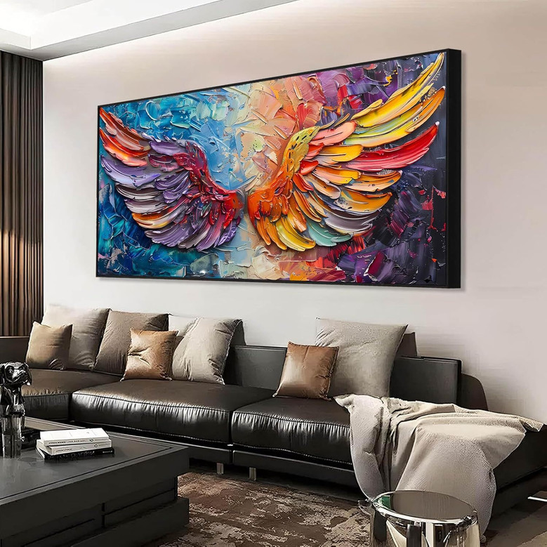 Colorful Angel Wings Wall Art Canvas For Living Room