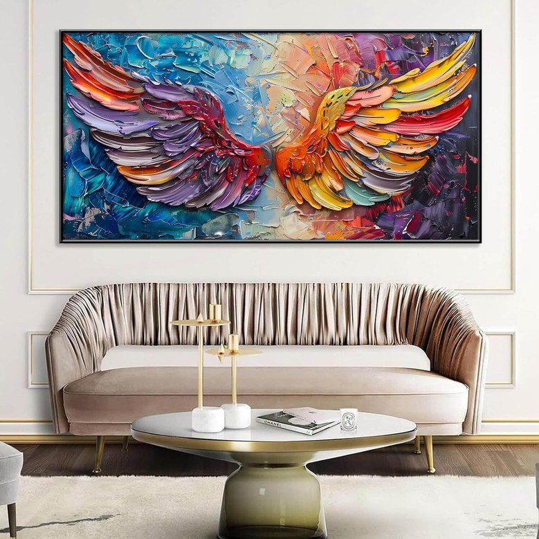 Colorful Angel Wings Wall Art Canvas For Living Room