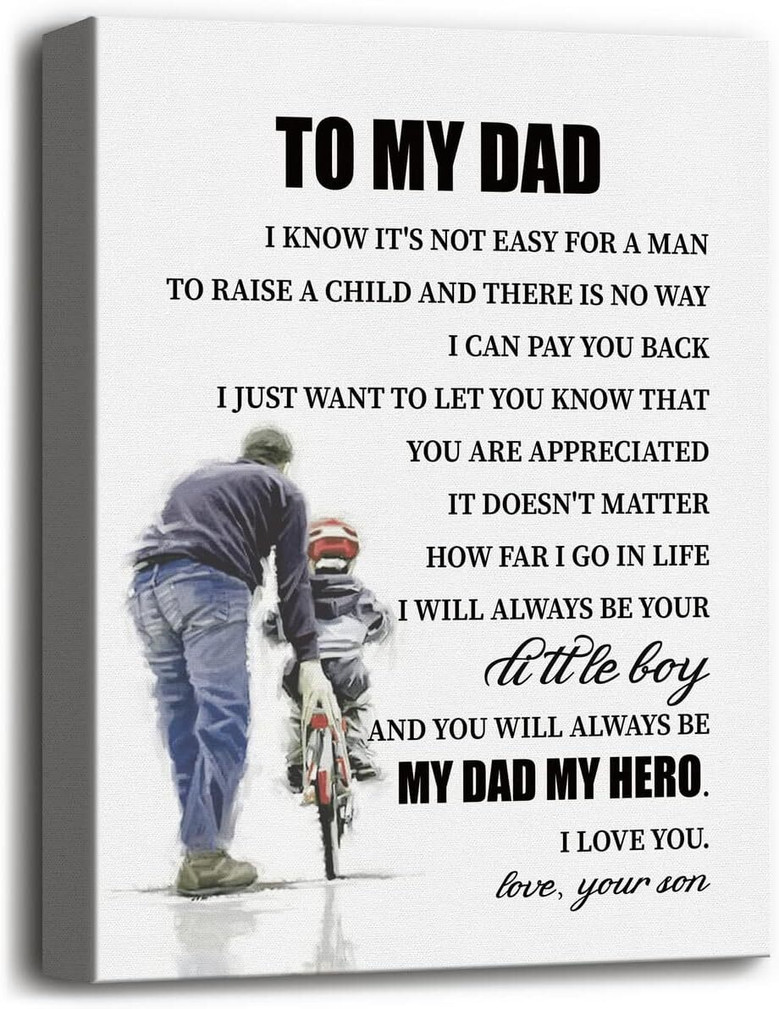 Personalized Dad Hero Canvas Wall Art – Son's Thoughtful Gift For Father's Day, Christmas, Birthday