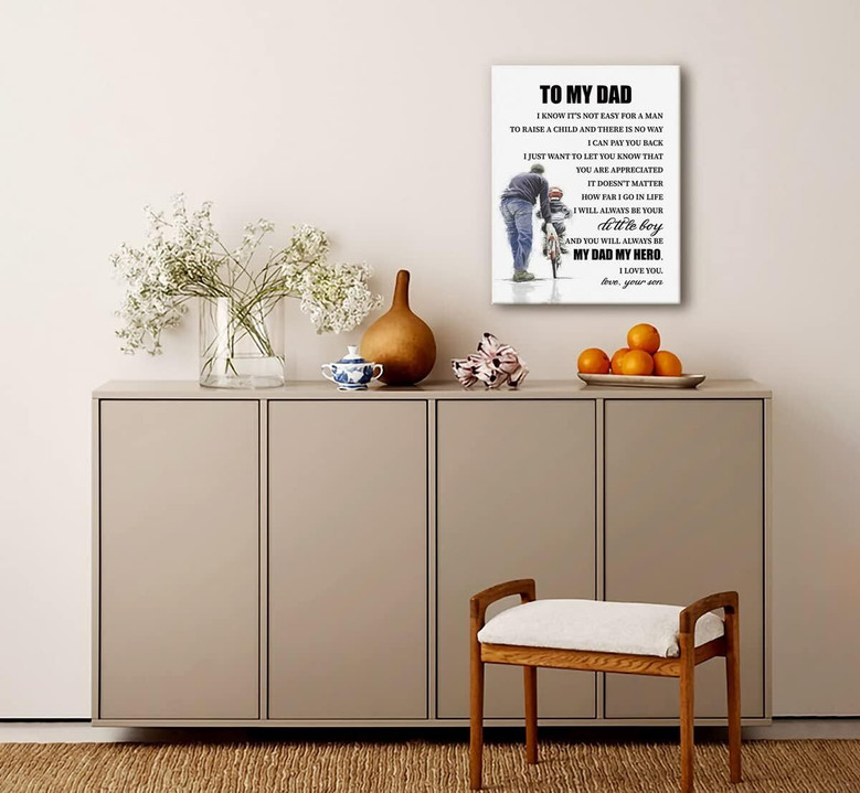 Personalized Dad Hero Canvas Wall Art – Son's Thoughtful Gift For Father's Day, Christmas, Birthday