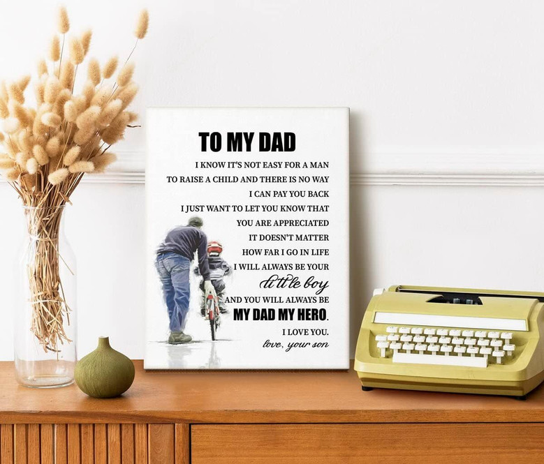 Personalized Dad Hero Canvas Wall Art – Son's Thoughtful Gift For Father's Day, Christmas, Birthday