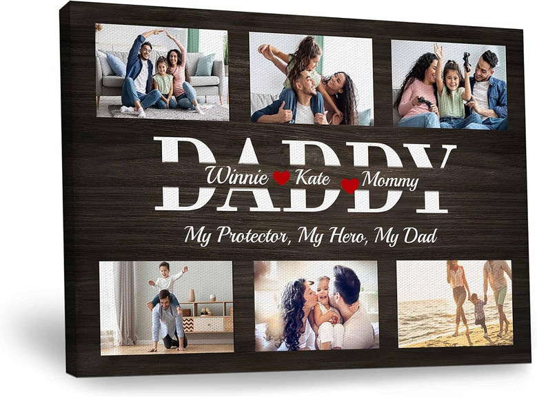 Personalized Dad Hero Canvas For Father's Day And Birthdays - Custom Photo Wall Art For Living Room Or Office