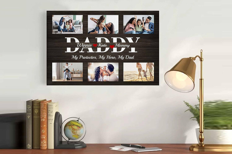 Personalized Dad Hero Canvas For Father's Day And Birthdays - Custom Photo Wall Art For Living Room Or Office