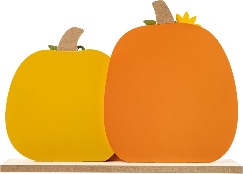 Charming Farmhouse Style Thanksgiving Wall Art - Wooden Pumpkins For Kitchen Table Or Living Room Decor
