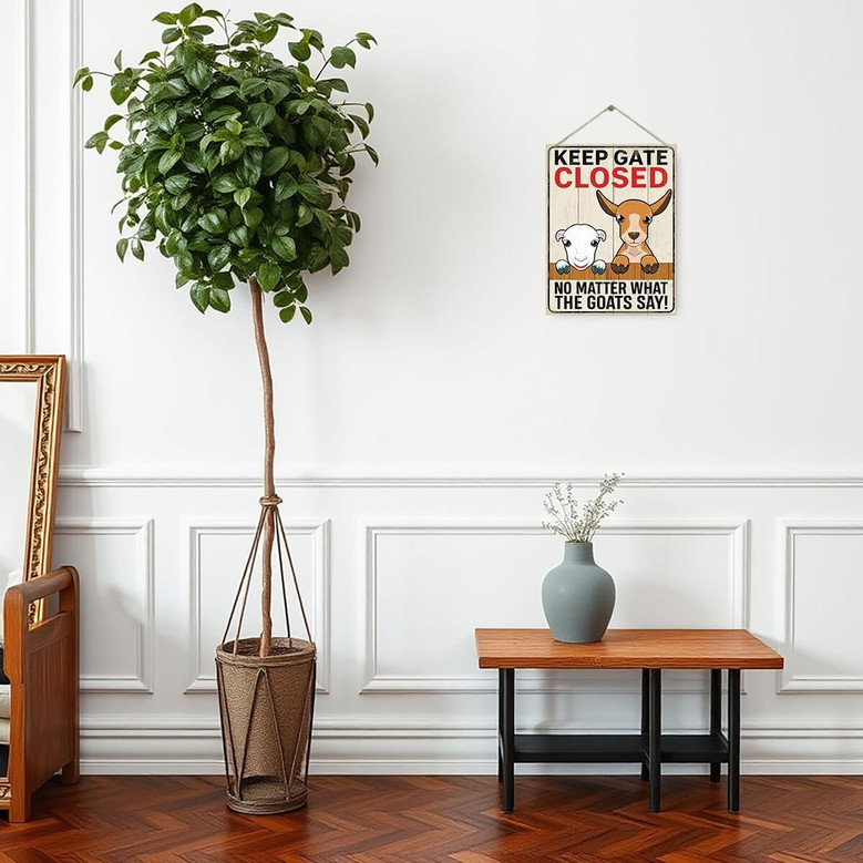 Personalized Funny Goat Wood Sign - Rustic Farmhouse Plaque For Indoor And Outdoor Decor, Perfect For Goat Lovers