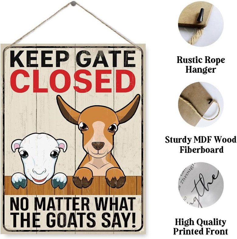 Personalized Funny Goat Wood Sign - Rustic Farmhouse Plaque For Indoor And Outdoor Decor, Perfect For Goat Lovers