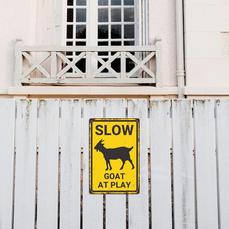 Vintage Metal Goat Sign - Humorous Farmhouse Decor For Home Or Yard