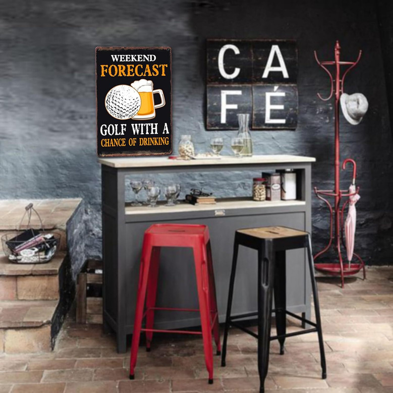 Funny Golfing Life Metal Sign For Man Cave Vintage Sports Decor