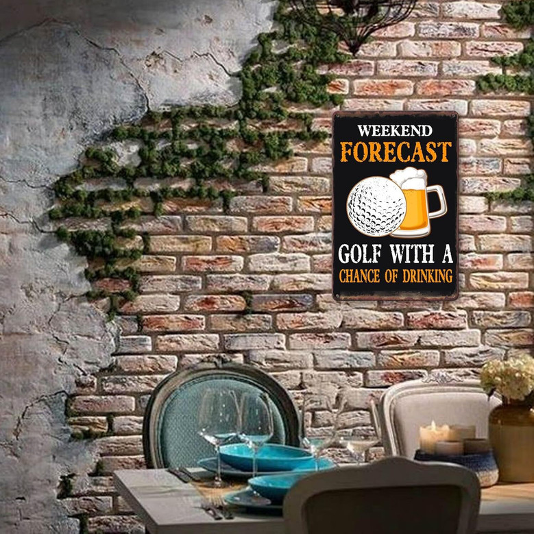 Funny Golfing Life Metal Sign For Man Cave Vintage Sports Decor