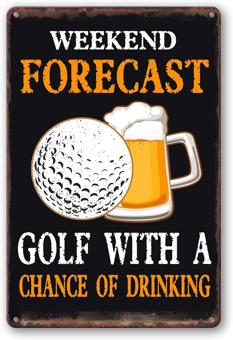 Funny Golfing Life Metal Sign For Man Cave Vintage Sports Decor