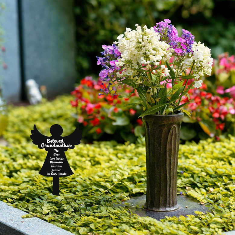 Thoughtful Grandma Memorial Gifts - Waterproof Angel Plaque For Outdoor Garden Decorations