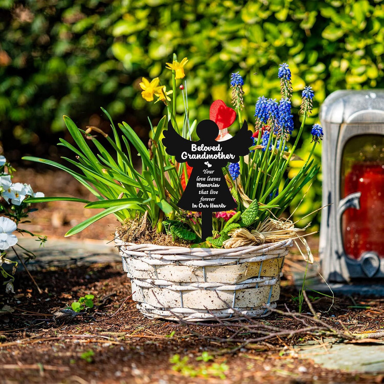 Thoughtful Grandma Memorial Gifts - Waterproof Angel Plaque For Outdoor Garden Decorations