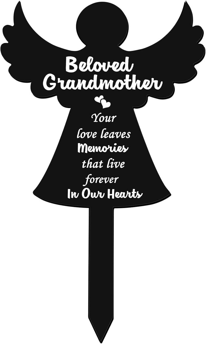 Thoughtful Grandma Memorial Gifts - Waterproof Angel Plaque For Outdoor Garden Decorations