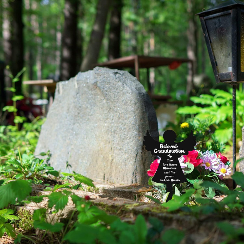 Thoughtful Grandma Memorial Gifts - Waterproof Angel Plaque For Outdoor Garden Decorations