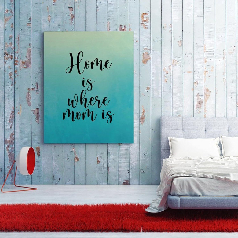 Touching 'Home Is Where Mom Is' Canvas Wall Art For Living Room & Office - Personalized Birthday Gift