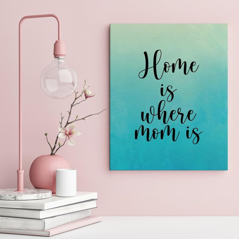 Touching 'Home Is Where Mom Is' Canvas Wall Art For Living Room & Office - Personalized Birthday Gift