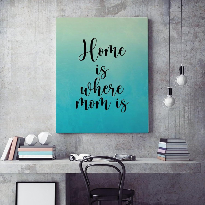Touching 'Home Is Where Mom Is' Canvas Wall Art For Living Room & Office - Personalized Birthday Gift