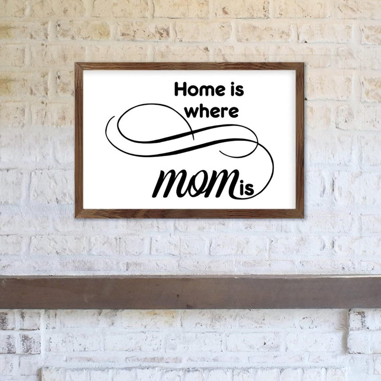 Personalized Home Is Where Mom Is Canvas Wall Art For Living Room DéCor - Thoughtful Gift For Mother's Day