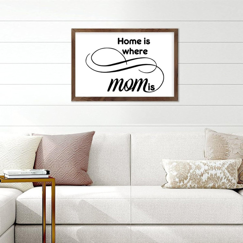 Personalized Home Is Where Mom Is Canvas Wall Art For Living Room DéCor - Thoughtful Gift For Mother's Day