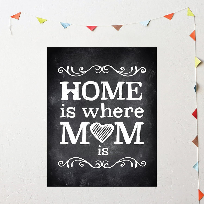 Personalized Home Is Where Mom Is Canvas - Heartfelt Mother’s Day Wall Art For Nurseries