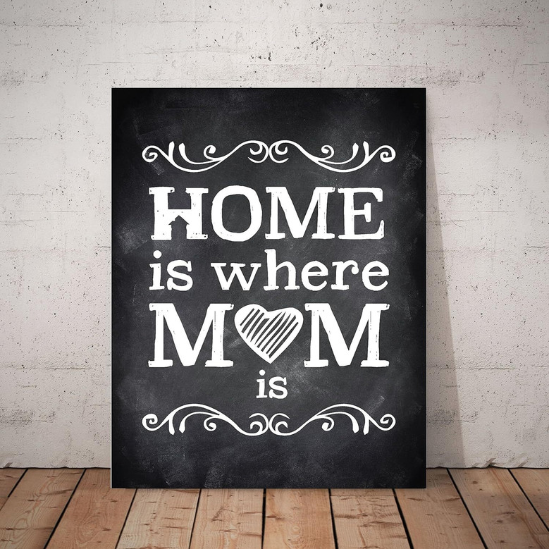 Personalized Home Is Where Mom Is Canvas - Heartfelt Mother’s Day Wall Art For Nurseries