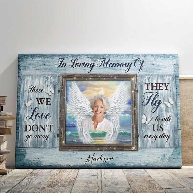 Heartfelt Angel Wings Wall Art Memorial Canvas For Sympathy And Remembrance In Living Room Decor