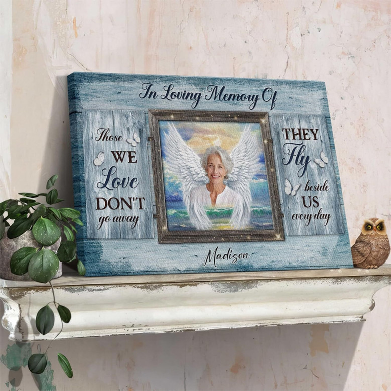 Heartfelt Angel Wings Wall Art Memorial Canvas For Sympathy And Remembrance In Living Room Decor