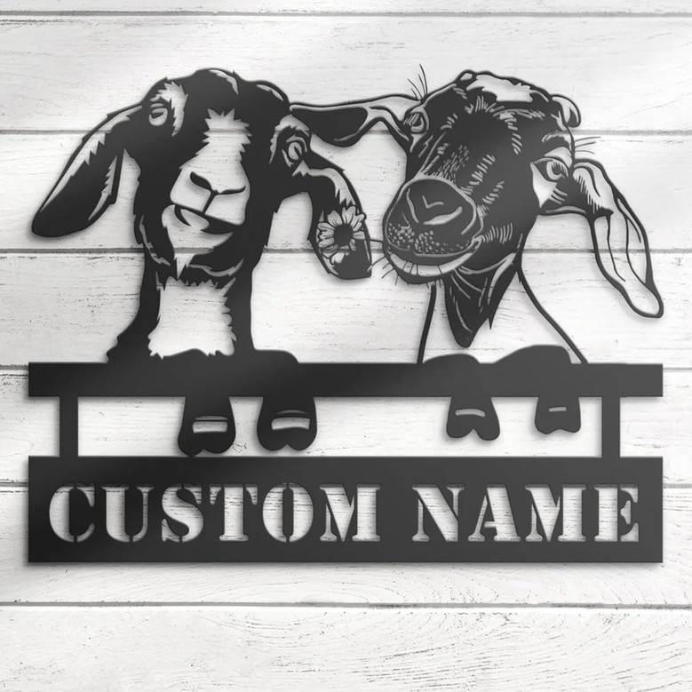 Heartfelt Personalized Metal Goat Signs For Farmhouse DéCor - Perfect For Goat Lovers & Farmers