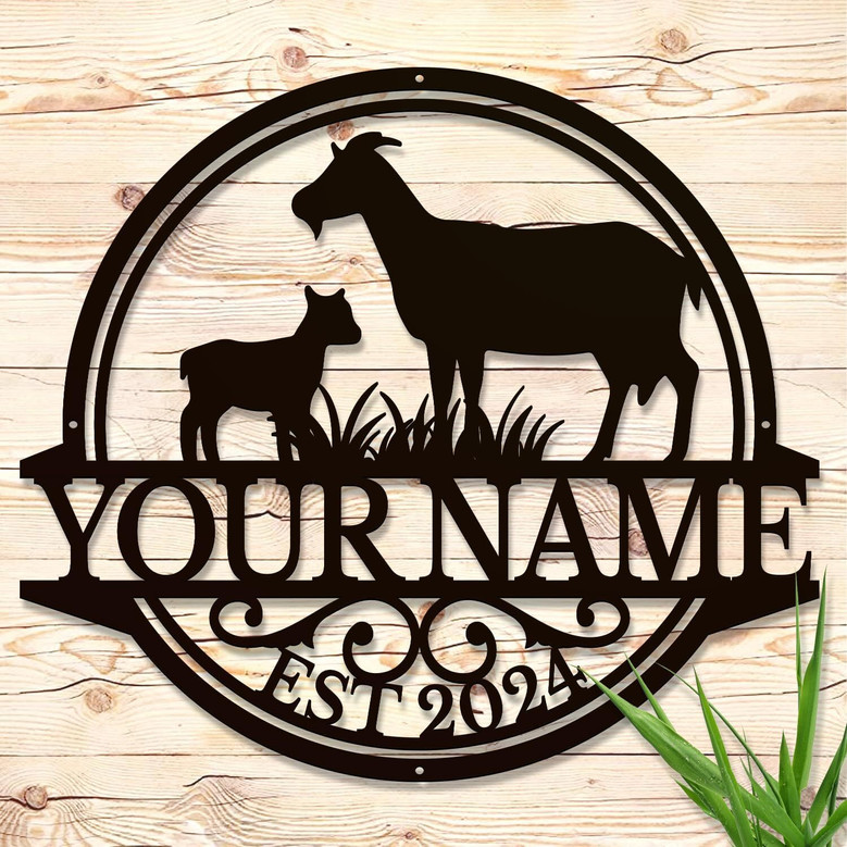 Custom Metal Goat Signs For Outdoor Farm Decor - Personalized Animal Plaques For Shed And Pasture