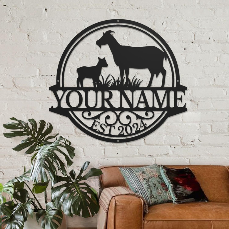 Custom Metal Goat Signs For Outdoor Farm Decor - Personalized Animal Plaques For Shed And Pasture