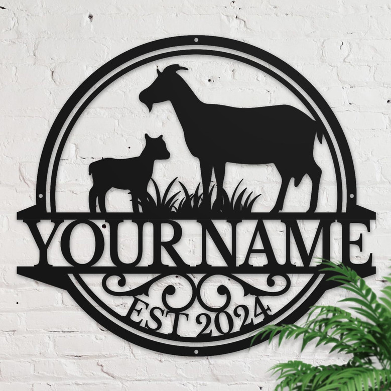 Custom Metal Goat Signs For Outdoor Farm Decor - Personalized Animal Plaques For Shed And Pasture