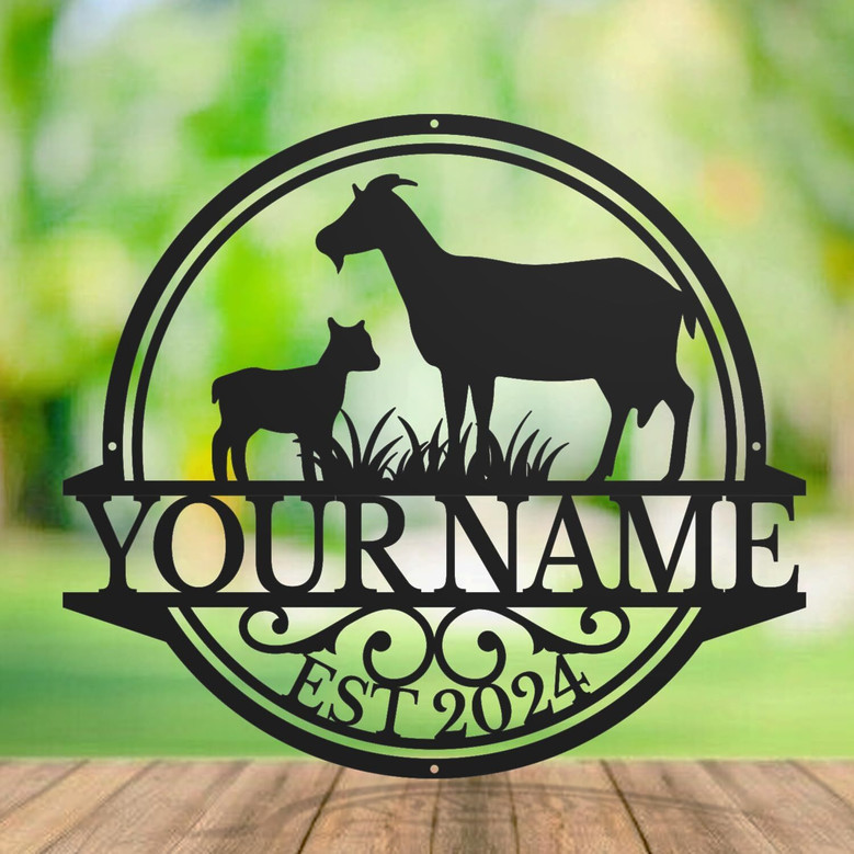 Custom Metal Goat Signs For Outdoor Farm Decor - Personalized Animal Plaques For Shed And Pasture
