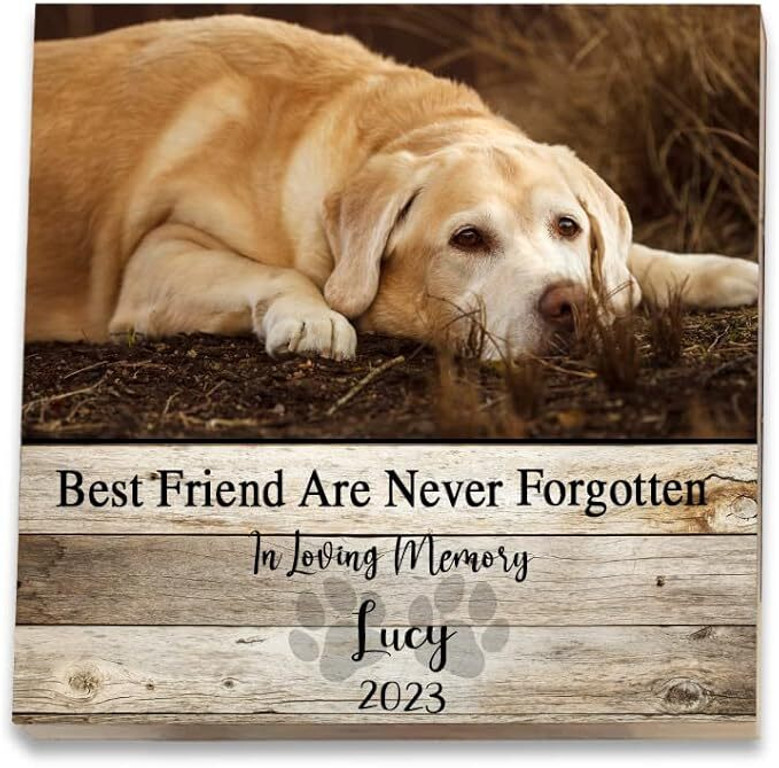 In Loving Memory Personalized Wooden Sign For Pet Memorial - Rustic Style Pet Loss Gift For Dog Or Cat Owners