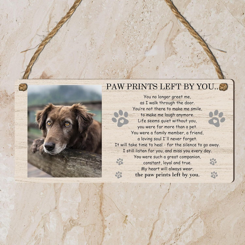 Heartfelt Pet Memorial Wooden Sign For Dog Cat Lovers – Personalized Bereavement Plaque For Living Room